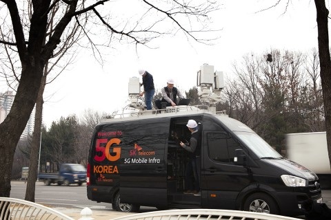 이동형 5G인프라 -모든 장비 탑재, 주변 통신시설 없이 반경 500m~1km ' 5G 통신지역'